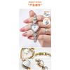 GEDI Women Quartz Wrist Watch Heart Shaped Dial Rhinestone Decor Metal Link Bracelet Waterproof Dress Watch