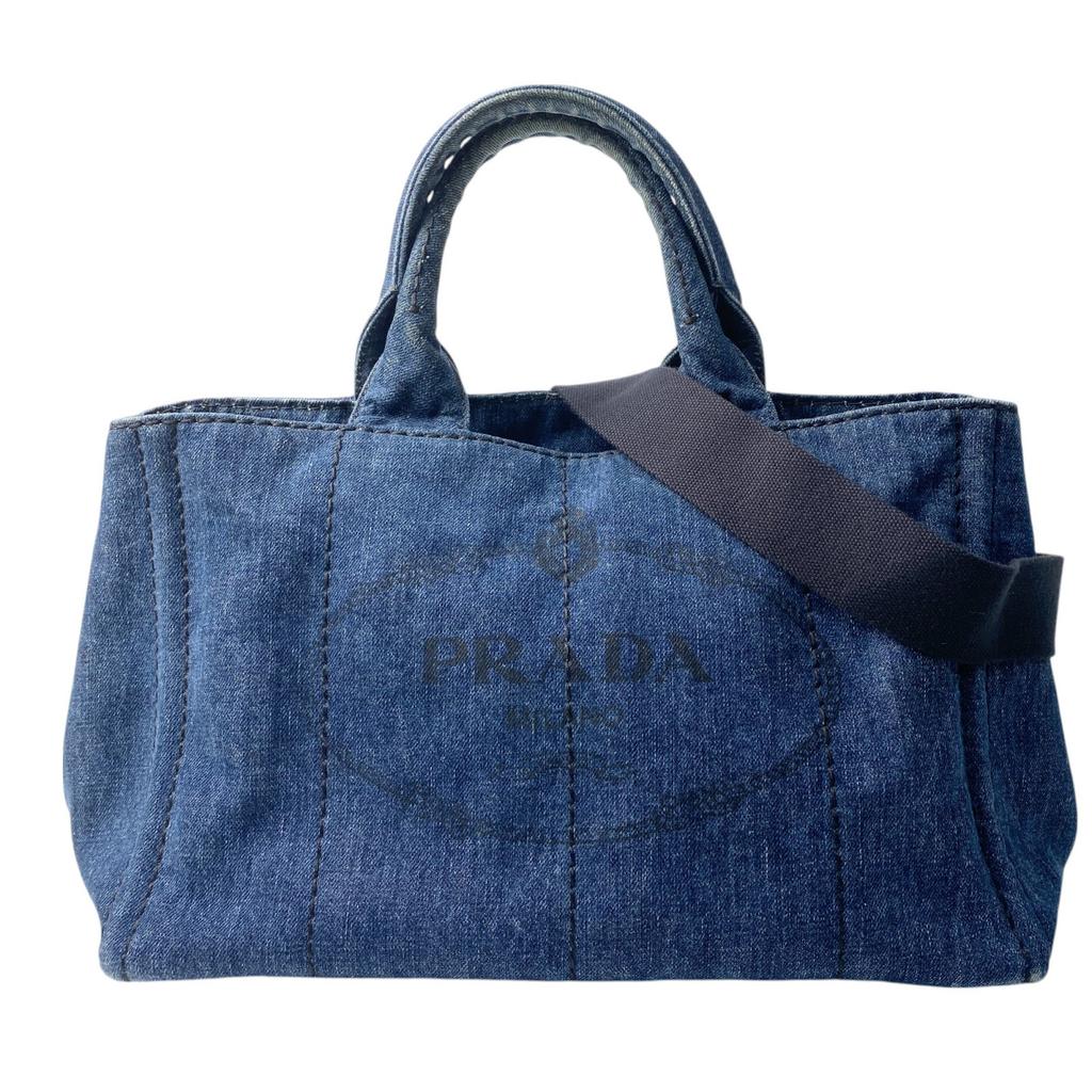 Used PRADAShoulder Bag Blue Denim Women