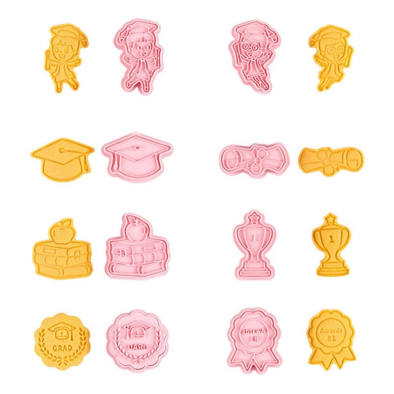 Cookie Cutters Graduation Series Biscuit Mold Baking Tool Kitchenware Plastic Material DIY Gadget Gift for Baking Lovers
