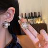 Irregular Pearl Flower Stud Earrings Women's Cold Wind Metal Earrings Earrings