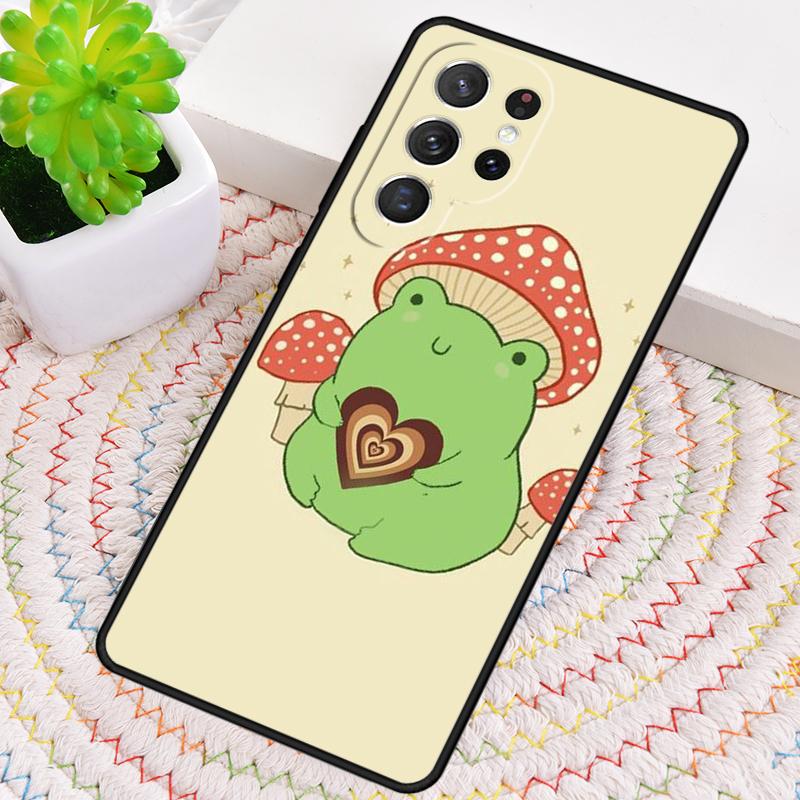 Mushroom Frog Cartoon Silicone Phone Case For Samsung Galaxy Note 10 Pro S26 S25 S24 S23 S22 S21 Plus S25Ultra Capa Cover