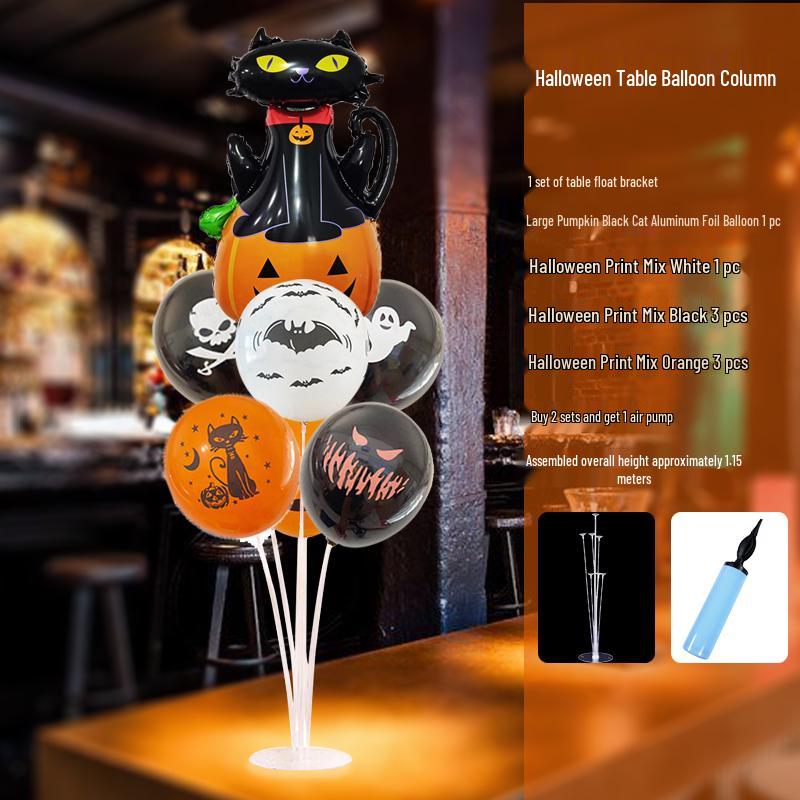 Halloween Pumpkin Atmosphere Balloons for Tables, Bars, Kindergartens, and Shopping Mall Displays