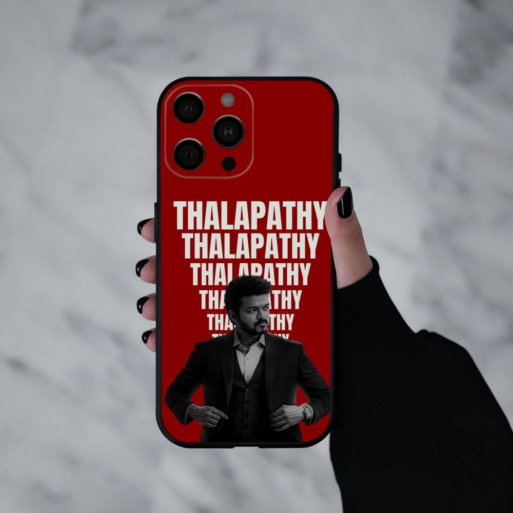 T-ThalaPathy Actor V-Vijay-Y  Phone Case For iPhone 17pro, 16,15,14,13,12,11 X XR Plus,Others Soft Black Cover