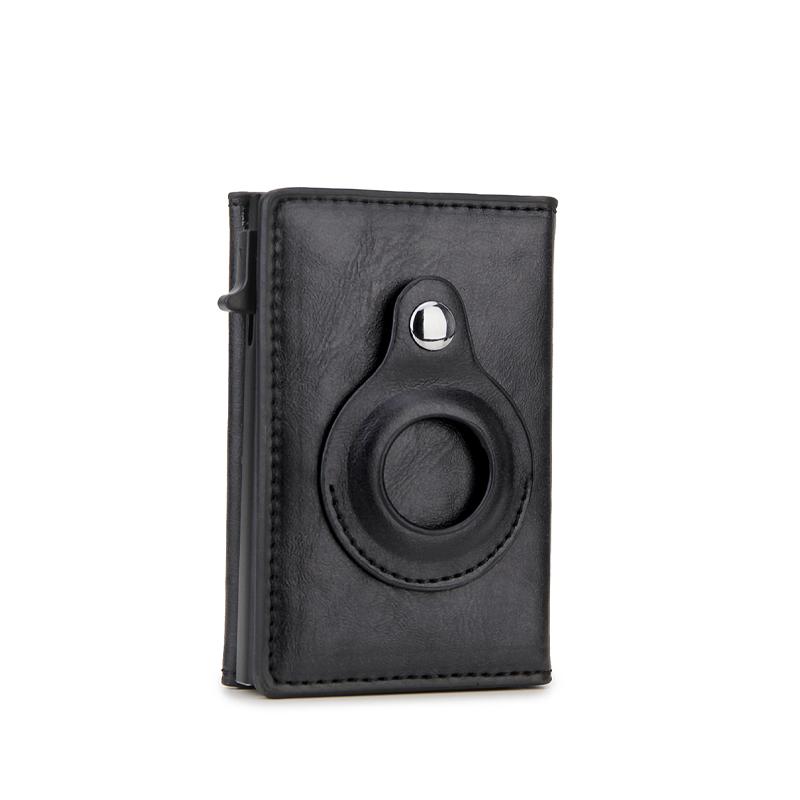 Rfid Card Holder Airtag Wallets Men Money Bag Slim Thin Women Wallets Leather Wallet For Apple Air Tag Purses Smart Black Wallet