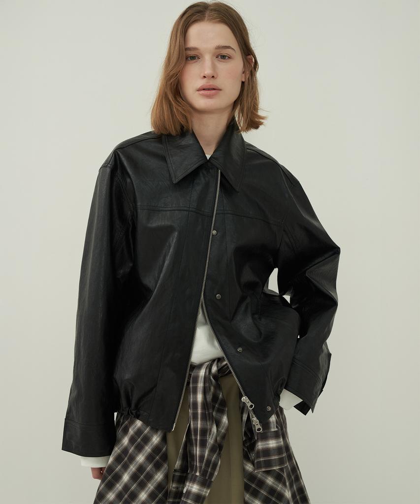 Mott Leather Two-Way Blouson - Black