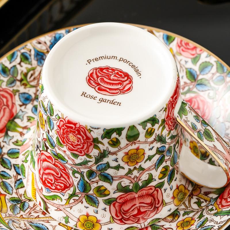 European Style Painted Flower Coffee Cup Luxury Gilded Exquisite Afternoon Tea Mug Birthday Gift Art Decoration Mug Home Decor
