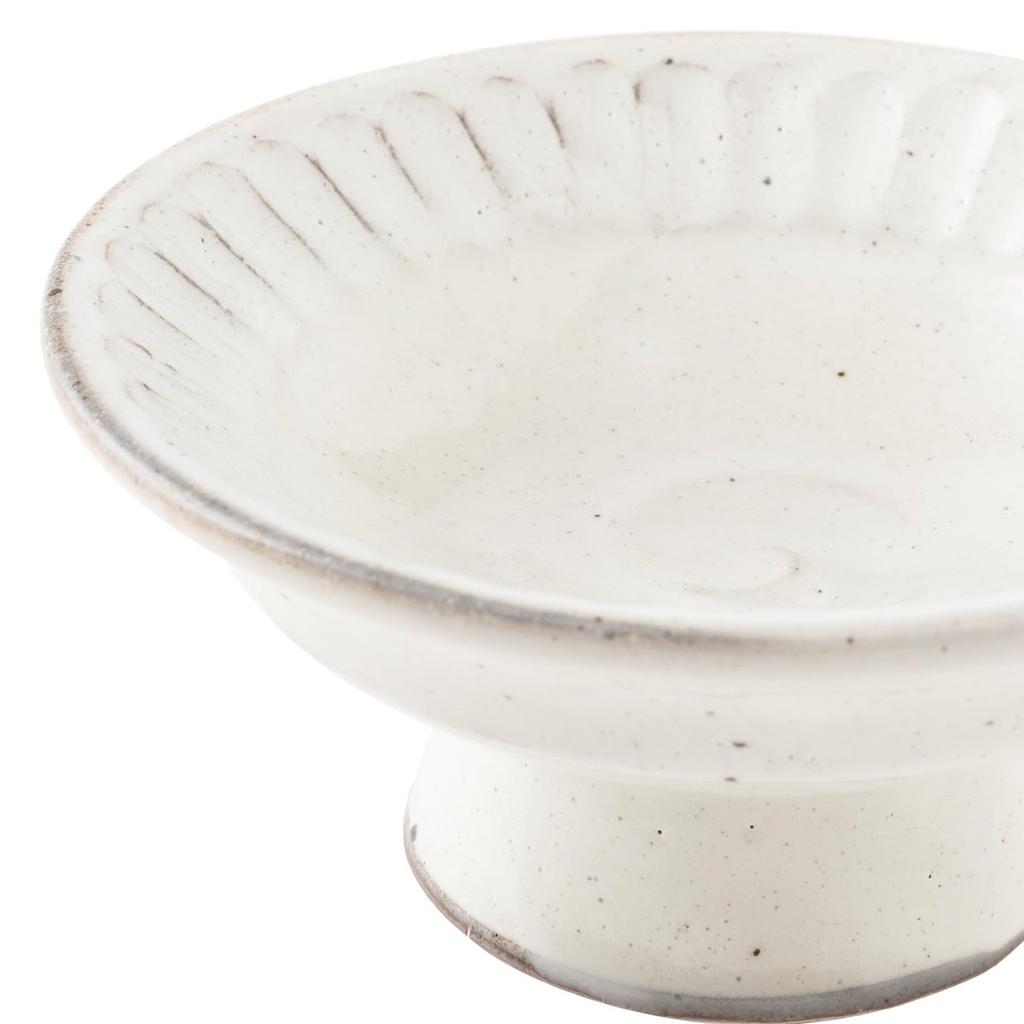 Tatara Kohiki Sogime Footed Ceramic Dessert Bowl Japanese Small Bowl 12.5cm Made in Japan 10320