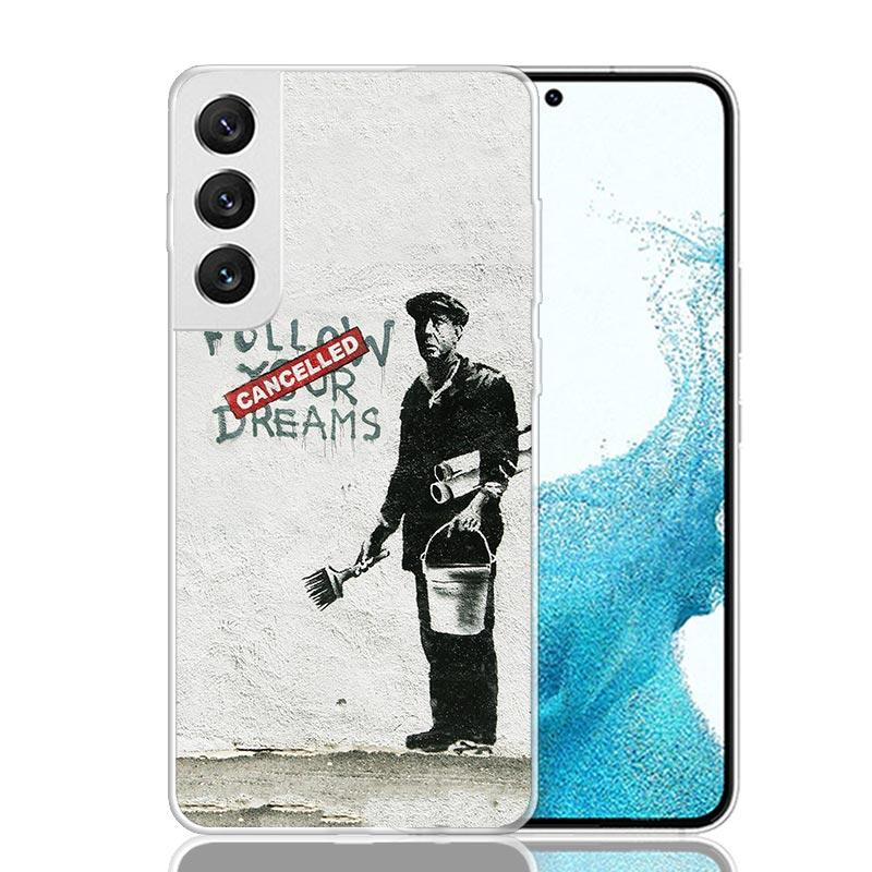 Street Art Banksy Graffiti Phone Case For Samsung Galaxy S25 Edge S24 S23 S22 S21 FE S20 Ultra S10 Plus + Art Customized Coque C