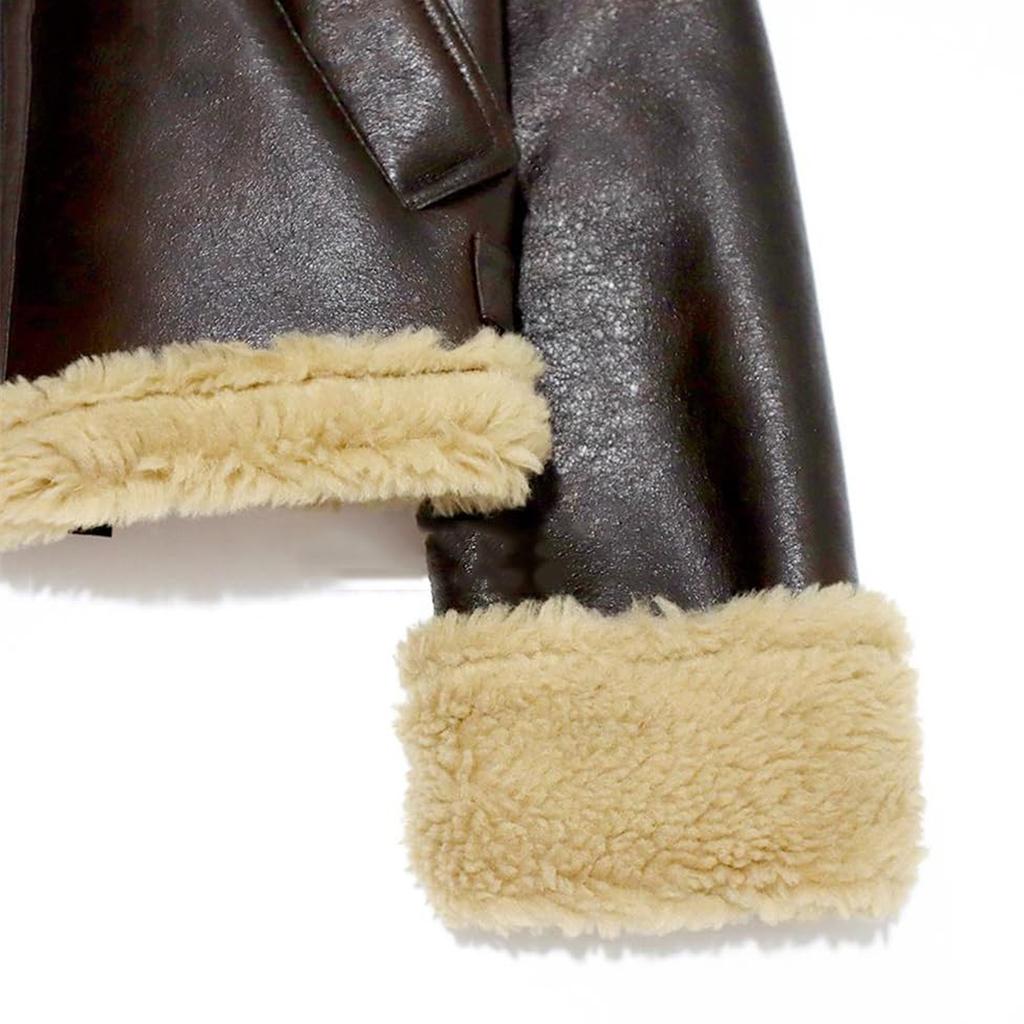 Women's Length Down Padded Leather Jacket Long Quilted Jacket With Removable Fur-Collar