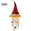 Indoor Christmas Craft Supplies Light?Up Santa Hat Hanging Chandelier DIY Kit, Warm LED String Lights Decorative Ornament Pendant with Star Tassel,