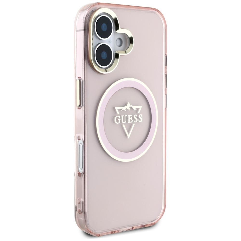 Etui Guess Iml Metal Mountain Logo       Magsafe Do Iphone 16 Różowy
