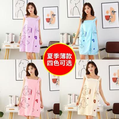 Printed Bath Skirt, Anti-exposure Soft Absorbent Wearable Bath Towel
