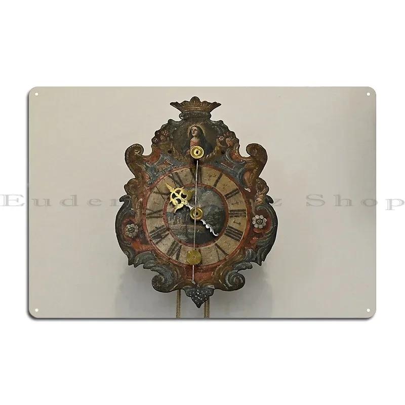 Old Clock Metal Sign Rusty Wall Mural Personalized Designer Wall Tin Sign Poster 20x30cm(7.8x11.8inch)