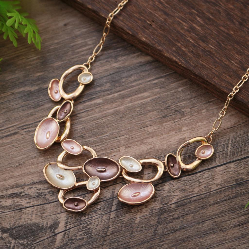 Pendentif long fleur géométrique creuse couleur émail, pendentif collier polyvalent en forme de cœur pour femme à sens élevé