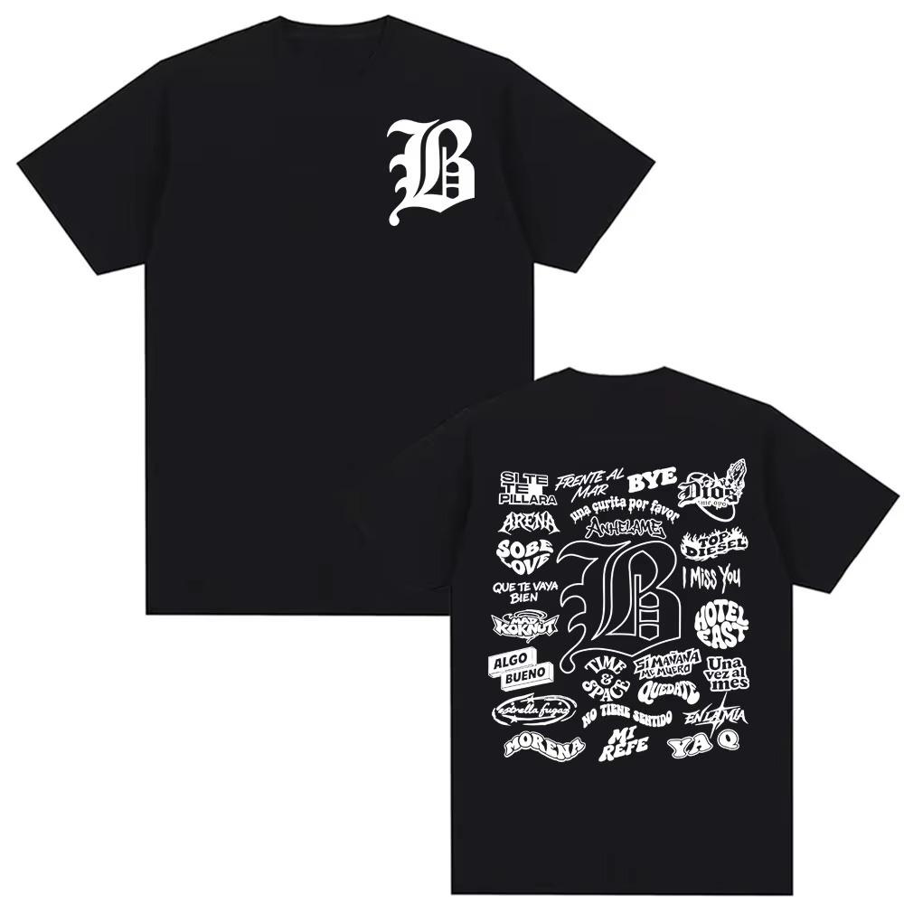 

Rapper Beele Borondos Letter Print Mens Fashion Vintage Hiphop Trend 2026 Spring summer new Pure Cotton Tshirt y2k ins 2XL