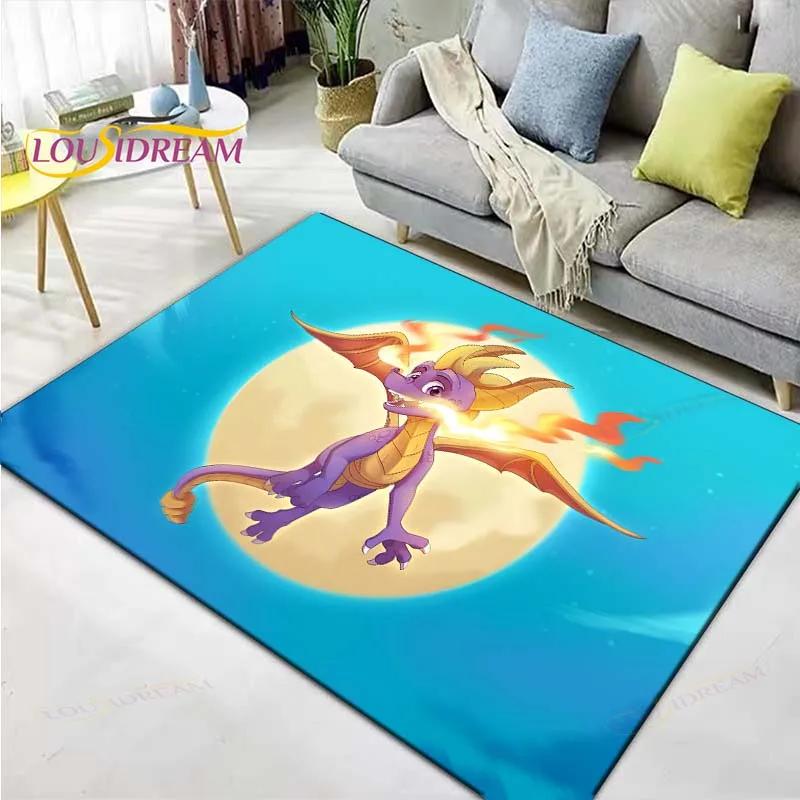 3D Klasické Hry S-Spyro Drak Tištěné Koberce Obývací Pokoj Protiskluzový Plošný Koberec Dětský Pokoj Rohožky Jóga Podložka Velký Koberec Dekor