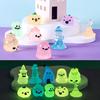6Pcs/Set Mini Luminous Halloween Figurine Glow-in-the-dark Miniature Ghost Pumpkin Witch Broom Flame Ornament Statue Decoration Ornament