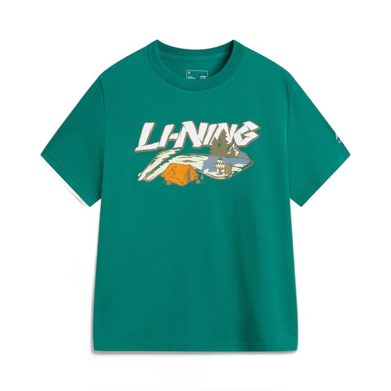 Спортивная футболка Li-Ning для молодежи, унисекс, повседневная, с круглым вырезом S