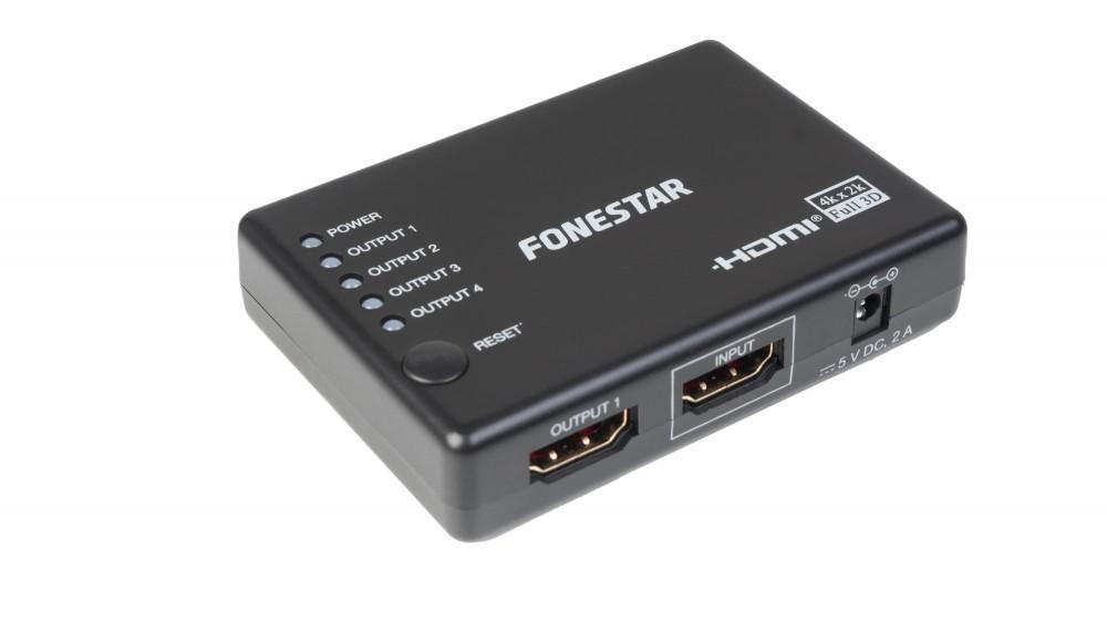 

Fonestar FO-554 - Rozdzielacz 1 x 4 HDMI, Fonestar чорний