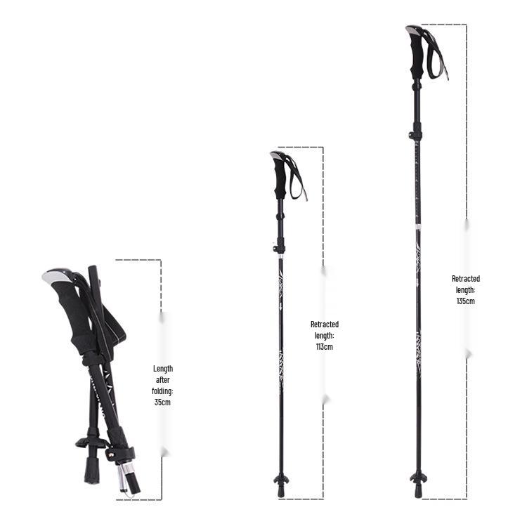 Yunxiang Ultra-light 7075 Aluminum Trekking Poles - Folding, Non-slip, Professional Outdoor Walking Sticks