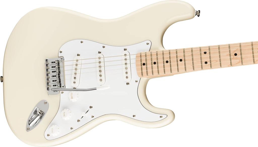 Squier by Fender Fender Electric Guitar Affinity Maple White Olympic White Soft Case Included Series™ Stratocaster®, Fingerboard, Pickguard,