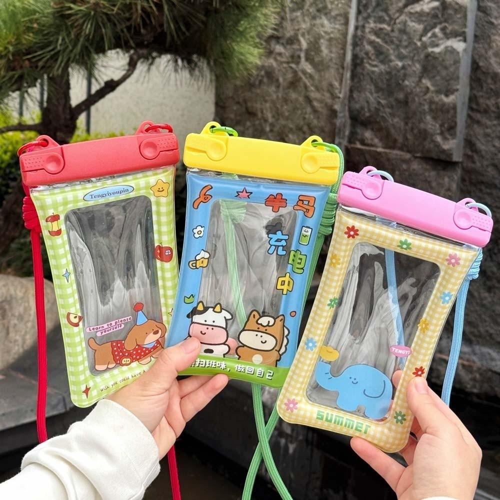 Cartoon Animal Printed Waterproof Phone Pouch Crossbody Dry Bag The Water-Sprinkling Festival