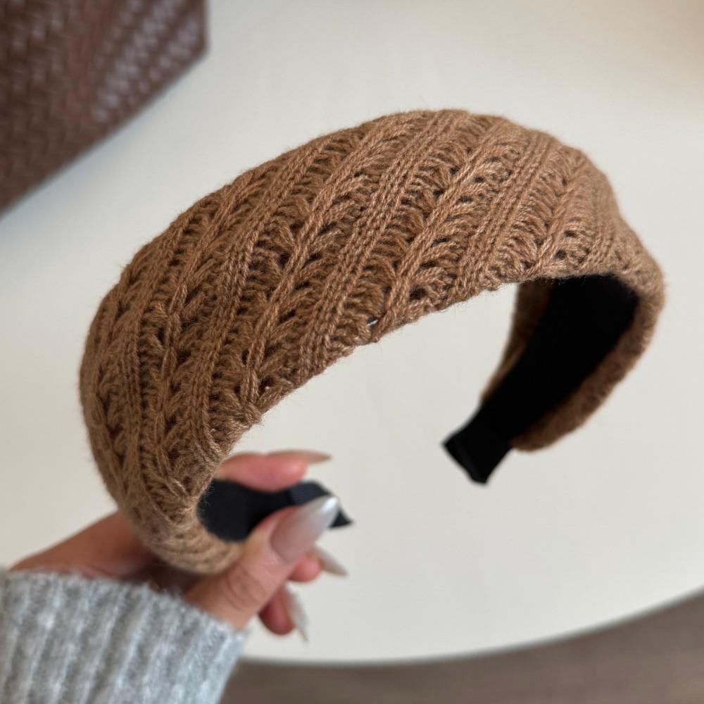 Knit Woolen Hairband Solid Color Warm Hair Band Cute Knitted Headband Winter