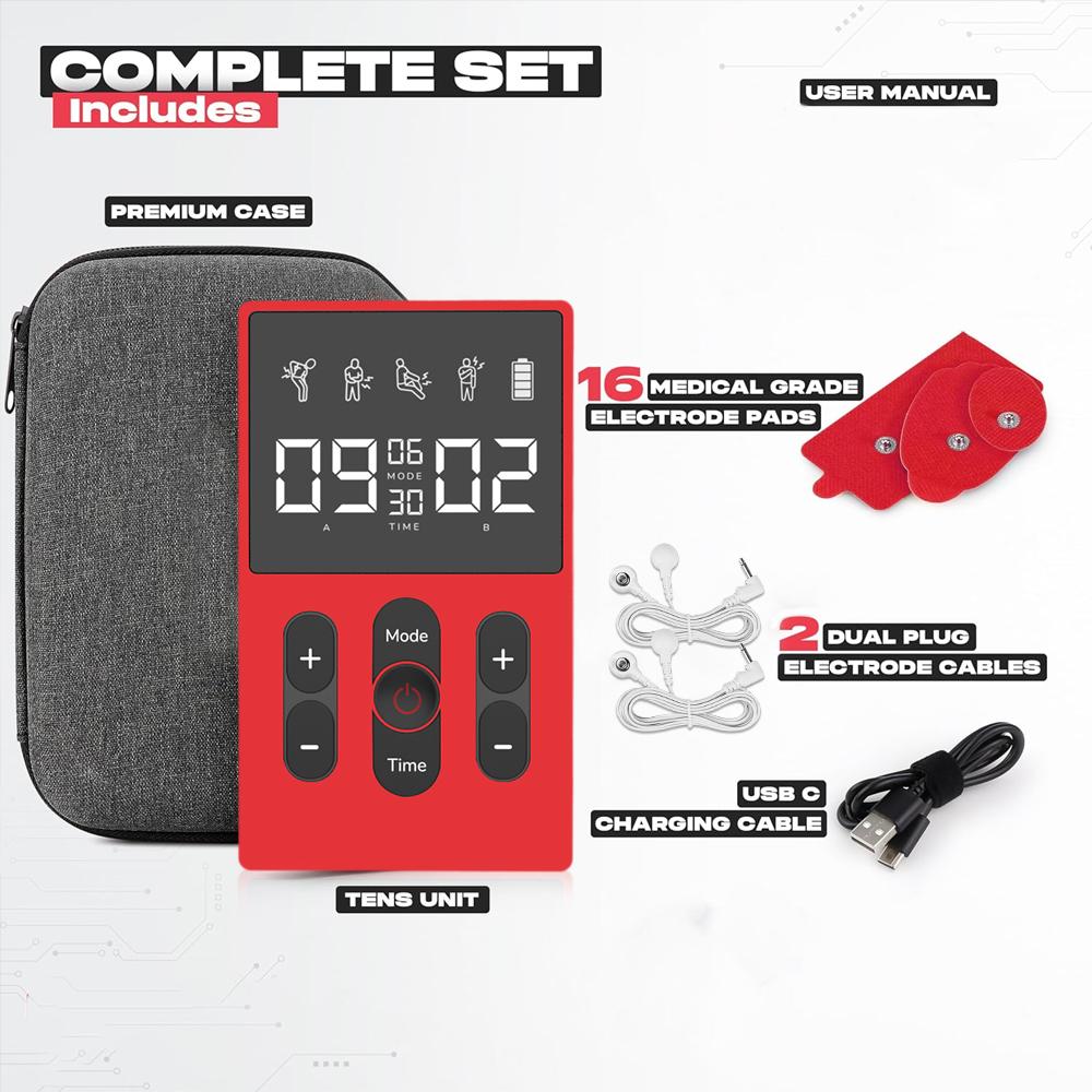 TENS Meridian Massager EMS Multifunctional Massager with 12 Modes and 36 Levels of Intensity Timed Dual Channel Output Massager