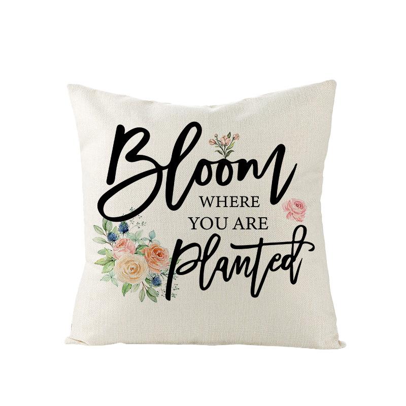 Nový jarní motiv lněný povlak na polštář domov pohovka povlak na polštář pastorální povlak na polštář