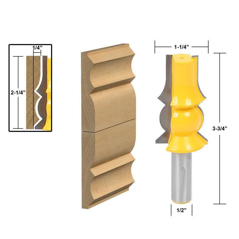 1/2 Handle High-End Set, Armrest Knife, Ceiling Line Knife, Skirting Line Knife, Line Knife, Woodworking Milling Cutter, Engraving Machine Cutter