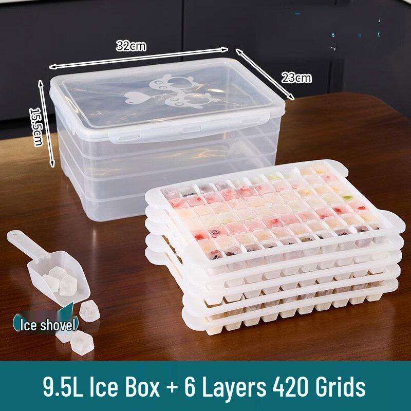 

ZISIZ Extra Large 6-Layer Ice Cube Maker with Lid