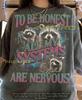To Be Honest All My Systems Are Nervous Raccoon Comfort Colors® Tshirt, Trash Panda Vintage Bootleg Retro Galaxy Funny Animal Meme Tees,