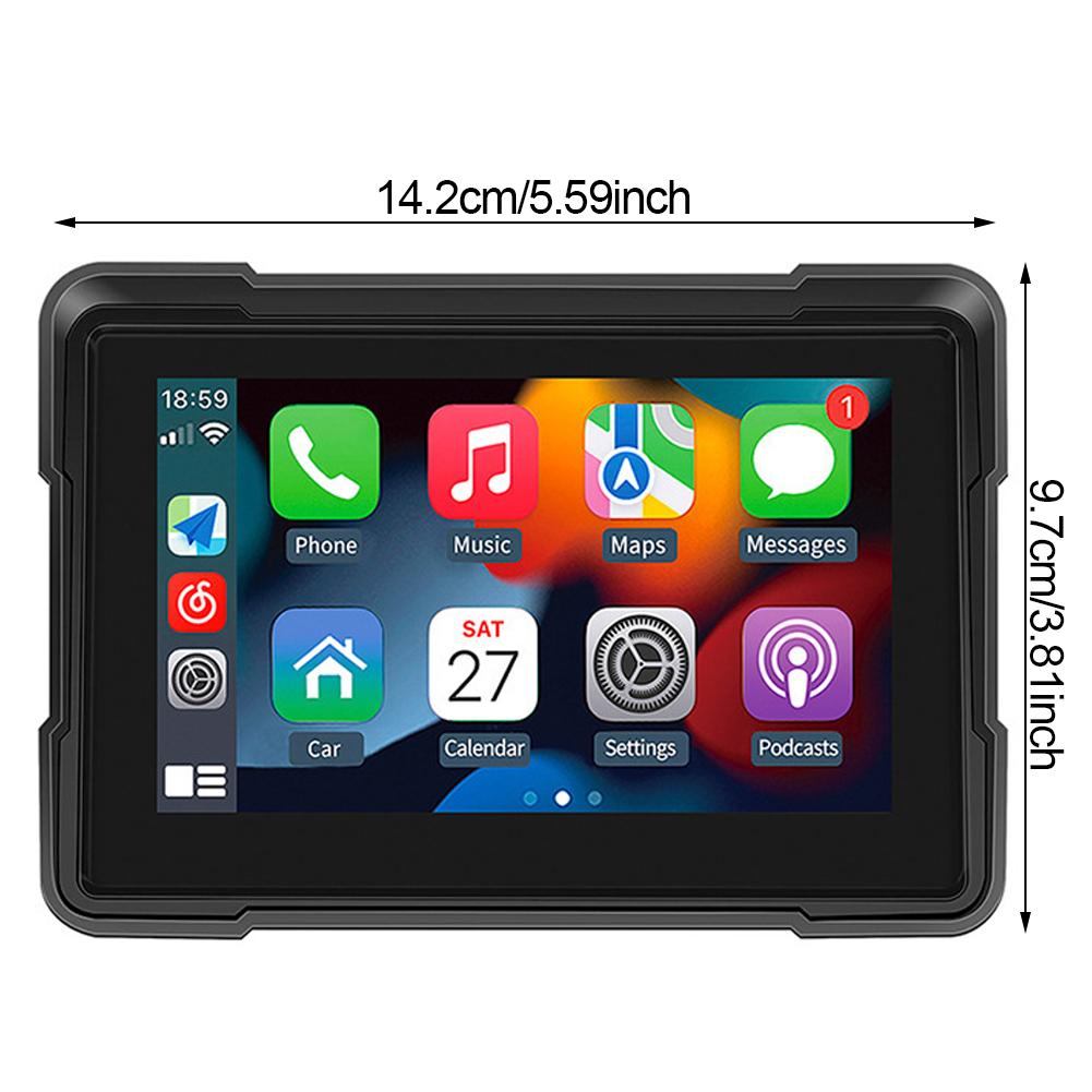 5inch Motorcycle Navigation GPS Wireless LCD Display Auto Motorcycle BT IP67 Waterproof Touch Screen For Apple Carplay Android
