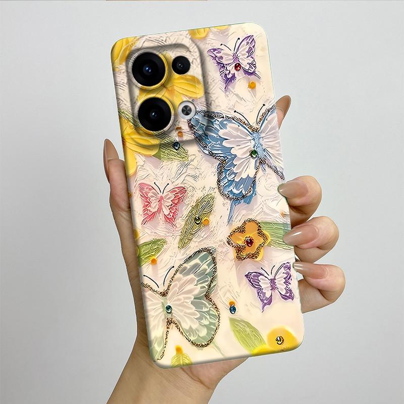 For OPPO Reno 13 CPH2689 Reno13 Phone Case Soft Silicone Funda Sweet Painted Fashion Cartoon Bumper Coque Printed Back Cover