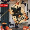 2D Flat, 2D Flat,Halloween Cat Boo Happy Pumpkin Decorative Flag_3 (4)- Outdoor Garden Flag Double-sided Home Decoration Courtyard Decoration Outdoor
