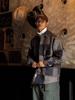 Fashion Long Sleeve Shirt Autumn Clothes Retro Switching Design Thick Patchwork Tweed Check Outerwear [CHANGE WELL] Men's Spring/Autumn/Winter
