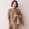 Lekasha Women's Raglan Sleeve Cashmere Half-High Neck Pullover for Autumn/Winter