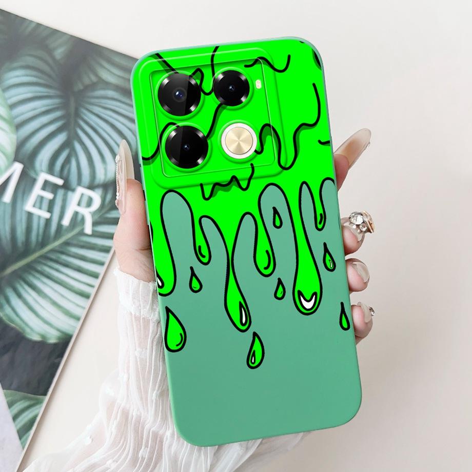 For Infinix Note 40 X6853 / Note 40 Pro 4G 5G / Note 40 Pro+ Plus Case Cover Liquid Silicone Soft TPU Cool Style Cartoon Fundas