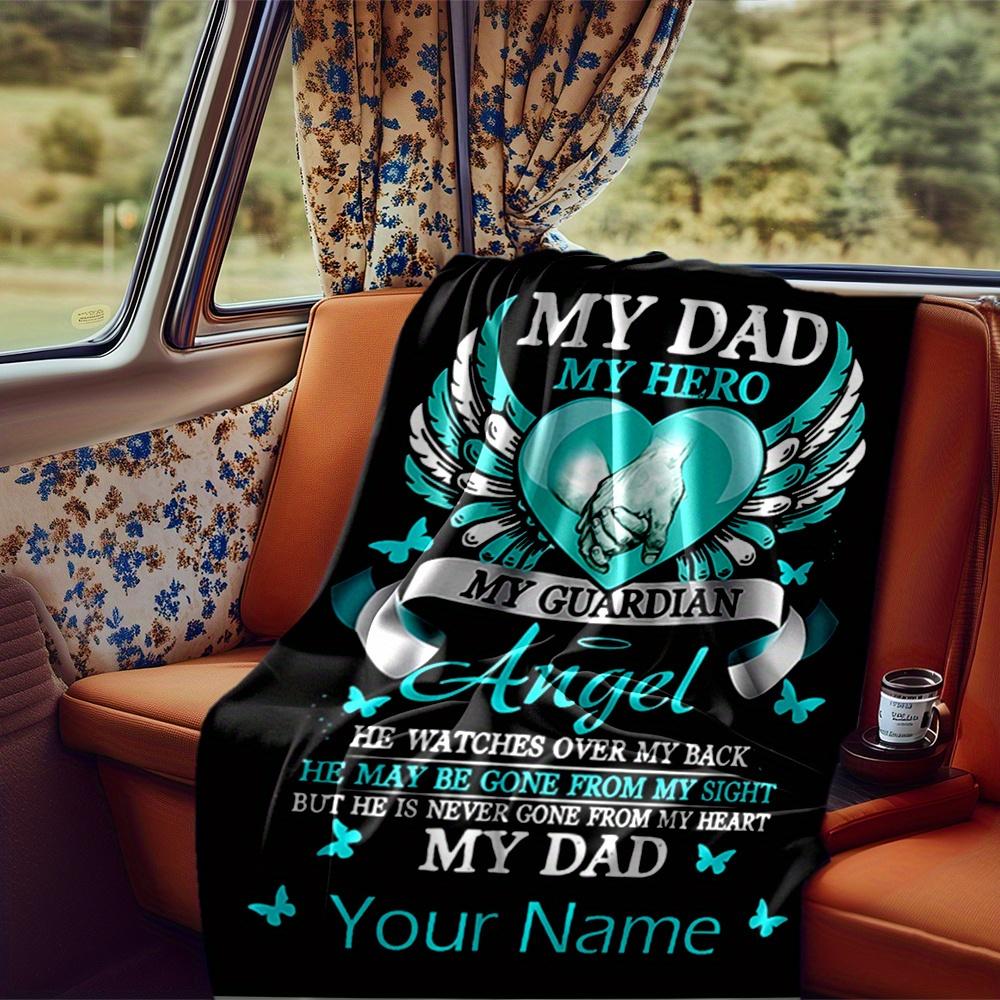 Dad'S Love Blanket Personalized Name Soft Comfortable Stylish Blanket Car Blanket Perfect For Travel Camping Outdoor Home Suitable For All Seasons