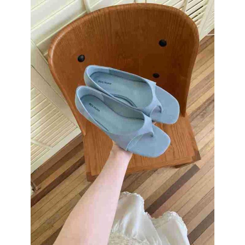 Niche color aesthetics fashion toe sandals women's new open-toe flat casual shoes trendy flip-flops