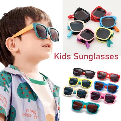 Folding Outdoor Children Sunglasses Boys Girls Brand Design Portable Square Kids Eyewear Baby Shades Outdoor Protection Uv400