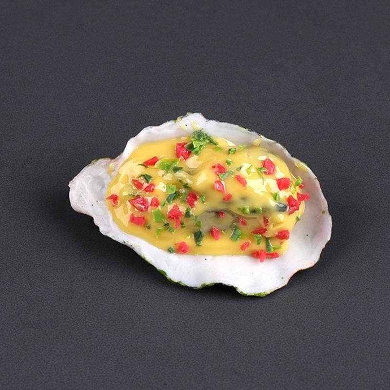 Artificial Grilled Oysters Model Simulation Grilled Scallops Model Realistic Roasted Oysters Fake Seafood Display Props