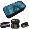 Teal Aqua Turquoise Blue Rock Agate Mineral Crystals Pencil Case for Kids Pen Box Pencil Bag Stationery Supplies Pen Holder Bag