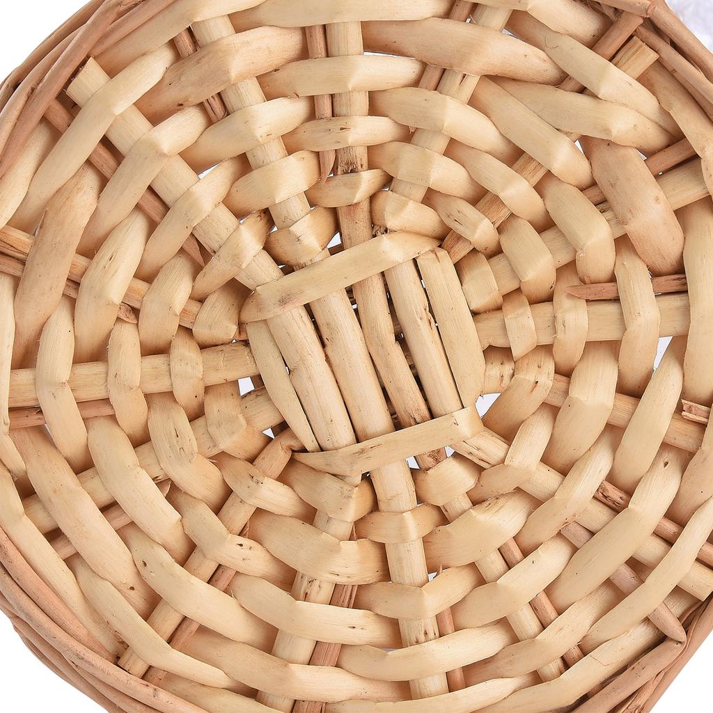 Gewebter Blumenmädchenkorb mit Griff Handgewebter Rattan Künstliche Blume Aufbewahrungskörbe für Zuhause Hochzeit Geburtstag S