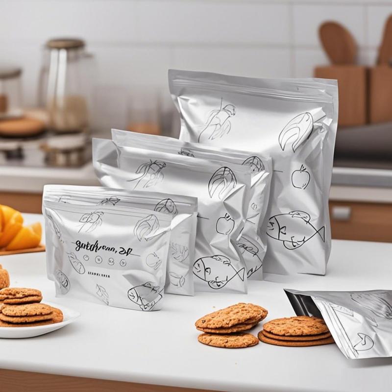10Pcs Aluminum Foil Fresh-Keeping Bags Reusable Self Seal Packaging Bag Thickened Avoid Light Food Storage Bag Fruit