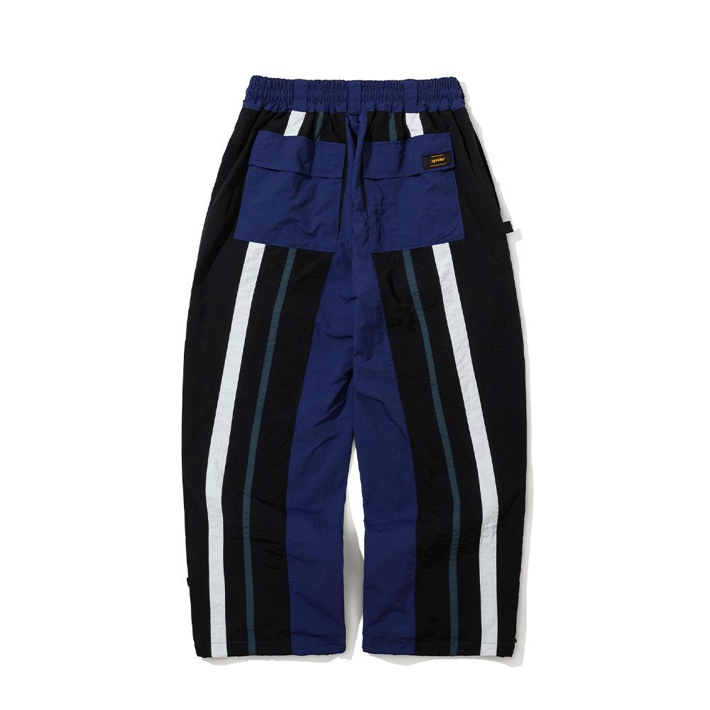 Kyumail 482 Vertical Stripe Relaxed Pants Purple