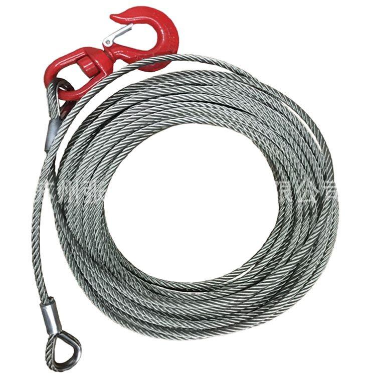 Galvanized Steel Wire Rope Slings with Crimped Swivel Safety Hook