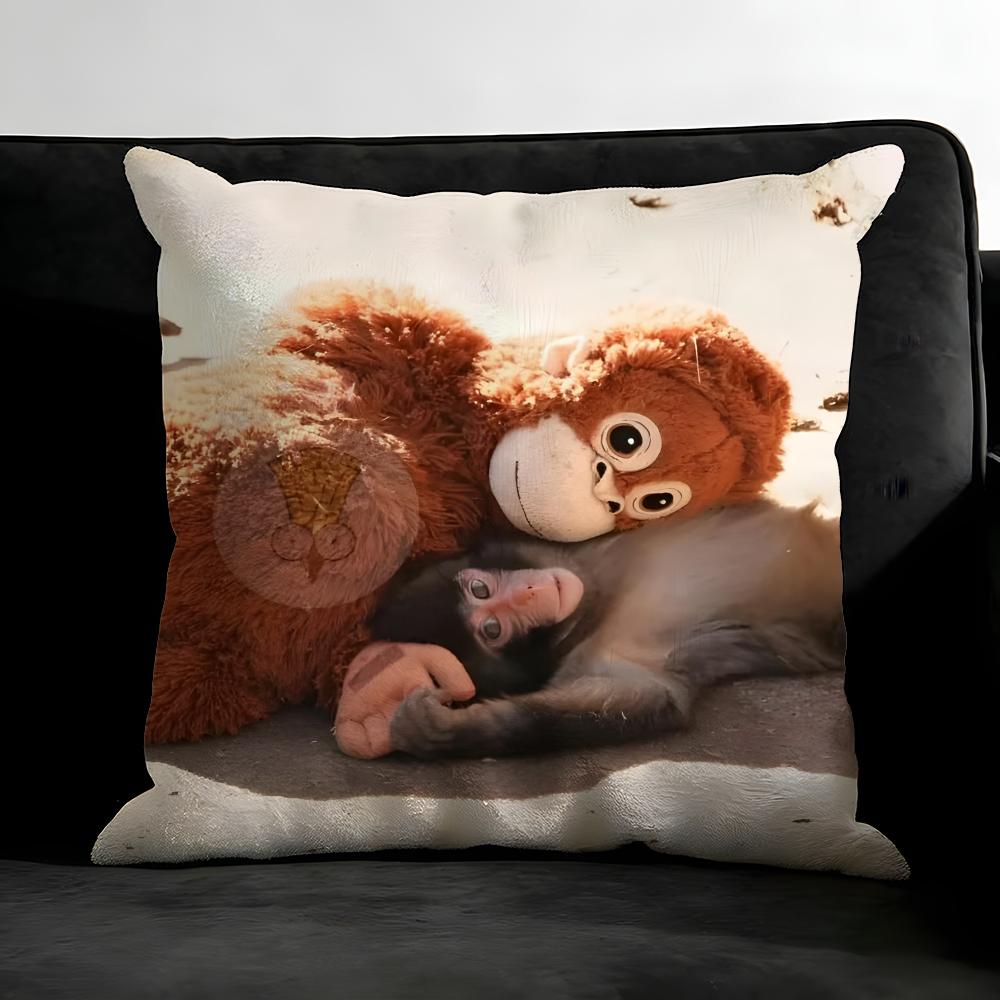 Punch Monkey Cute Cushion Cover Pillowcase Ultra Soft Skin Friendly Fabric Cloud Like Comfort & Concealed Zipper