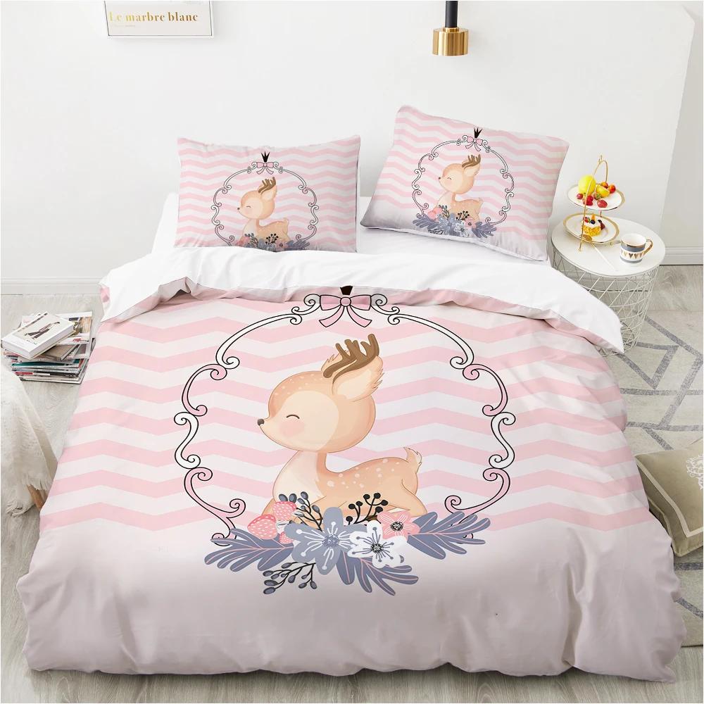 Flowers Parrot King Queen Duvet Cover Cartoon Birds Floral Bedding Set For Adults Animals Leaves 2/3Pcs Polyester Quilt Cover