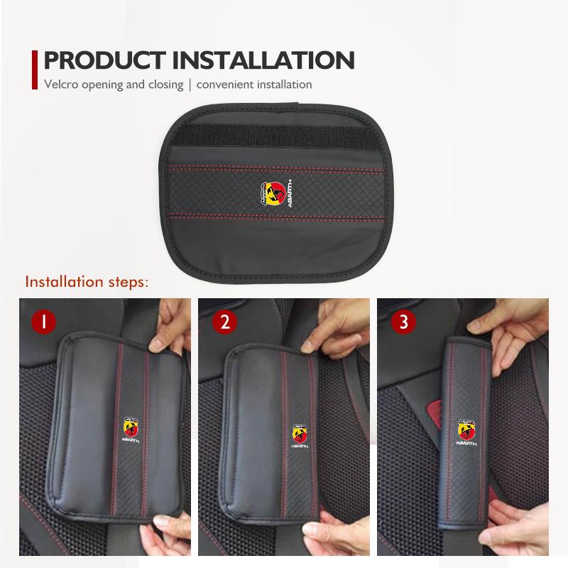 Leather Car Seat Safety Belt Soft Protector Shoulder Strap Pad For Abarth FIAT 500 Ducato Stilo Palio UNO Astra Bravo Tipo